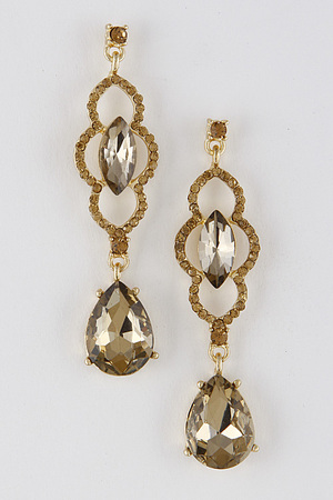 Rhinestone Tear Drop Earrings 6KAB5